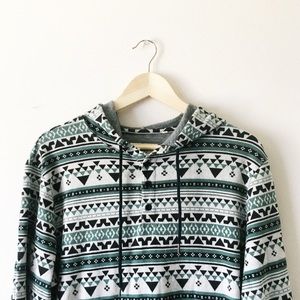 Aztec Print Hoodie Mint